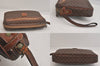 Authentic CELINE Macadam Blason Clutch Hand Bag Purse PVC Leather Brown 8840M