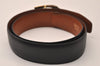 Authentic GUCCI Vintage Belt Leather Size 65cm 25.6" Black Brown 8841J