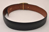 Authentic GUCCI Vintage Belt Leather Size 65cm 25.6" Black Brown 8841J