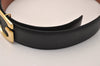 Authentic GUCCI Vintage Belt Leather Size 65cm 25.6" Black Brown 8841J