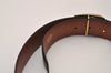 Authentic GUCCI Vintage Belt Leather Size 65cm 25.6" Black Brown 8841J