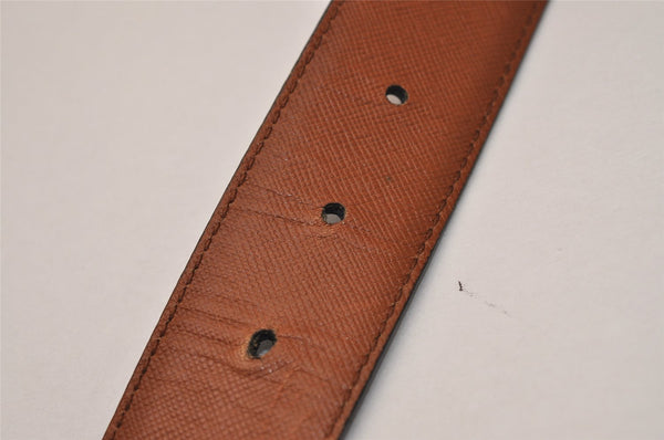 Authentic GUCCI Vintage Belt Leather Size 65cm 25.6" Black Brown 8841J