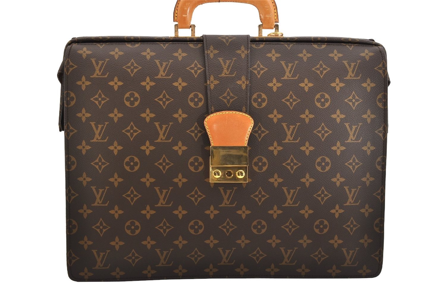 Authentic Louis Vuitton Monogram Serviette Fermoir Briefcase M53305 LV 8842J