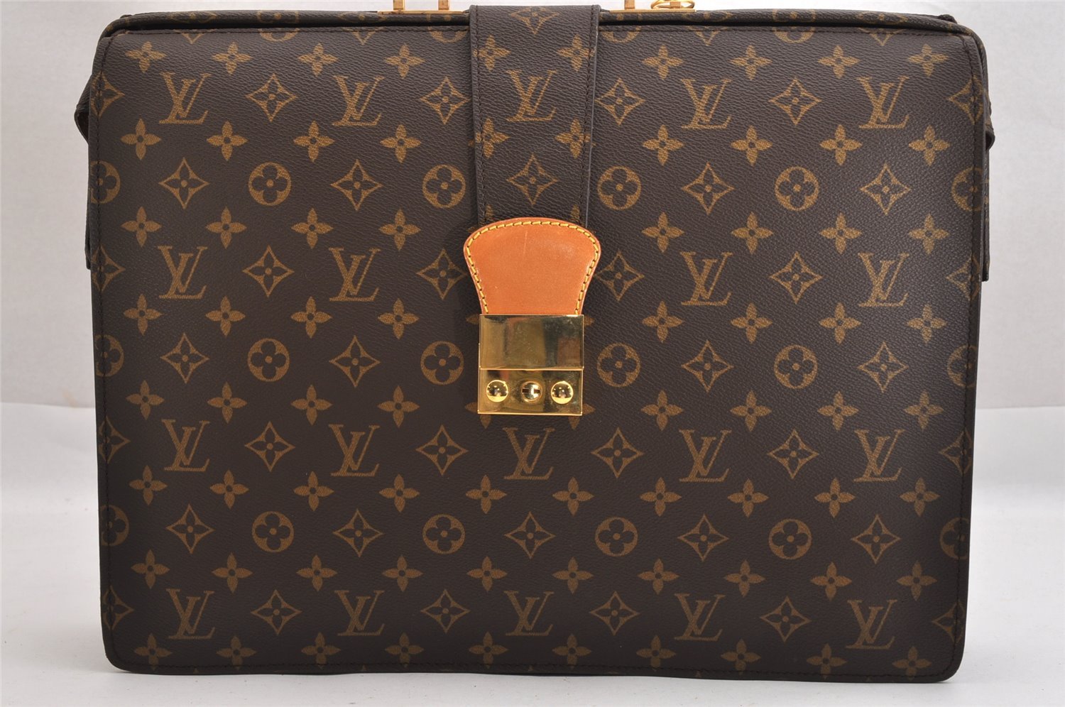 Authentic Louis Vuitton Monogram Serviette Fermoir Briefcase M53305 LV 8842J