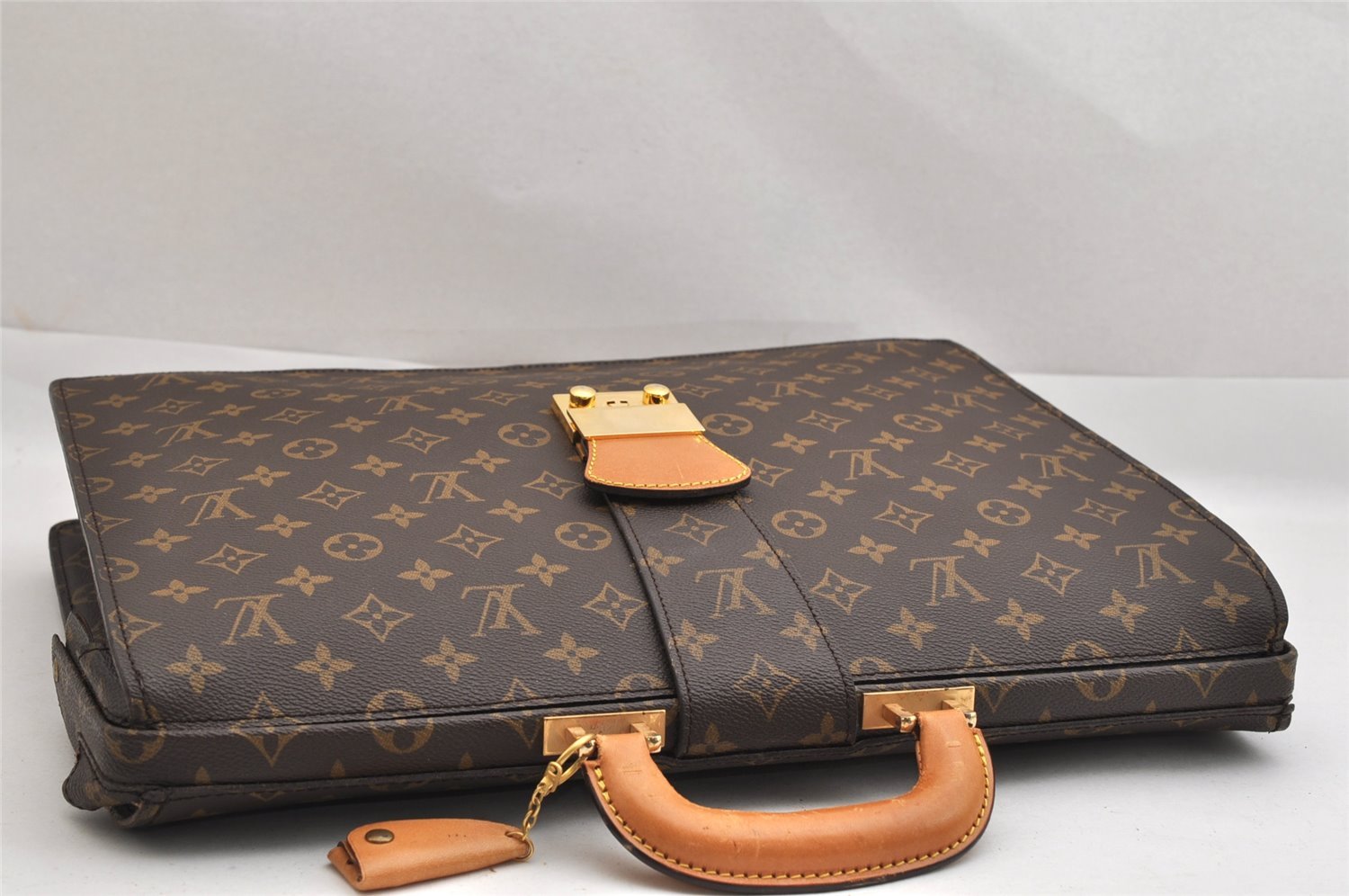 Authentic Louis Vuitton Monogram Serviette Fermoir Briefcase M53305 LV 8842J