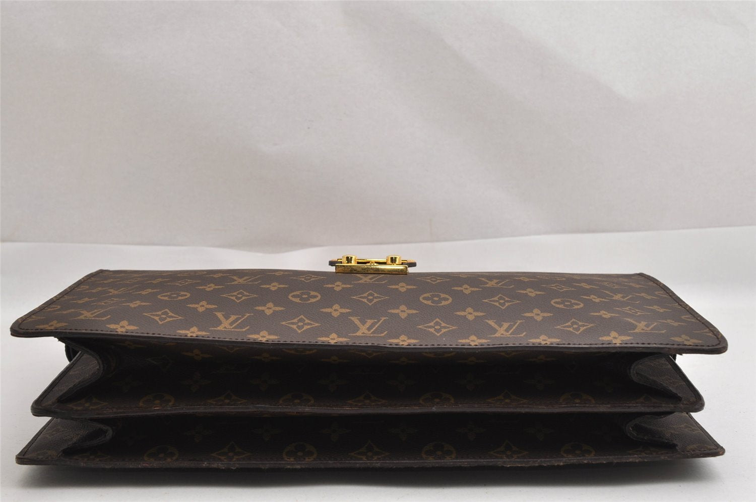 Authentic Louis Vuitton Monogram Serviette Fermoir Briefcase M53305 LV 8842J