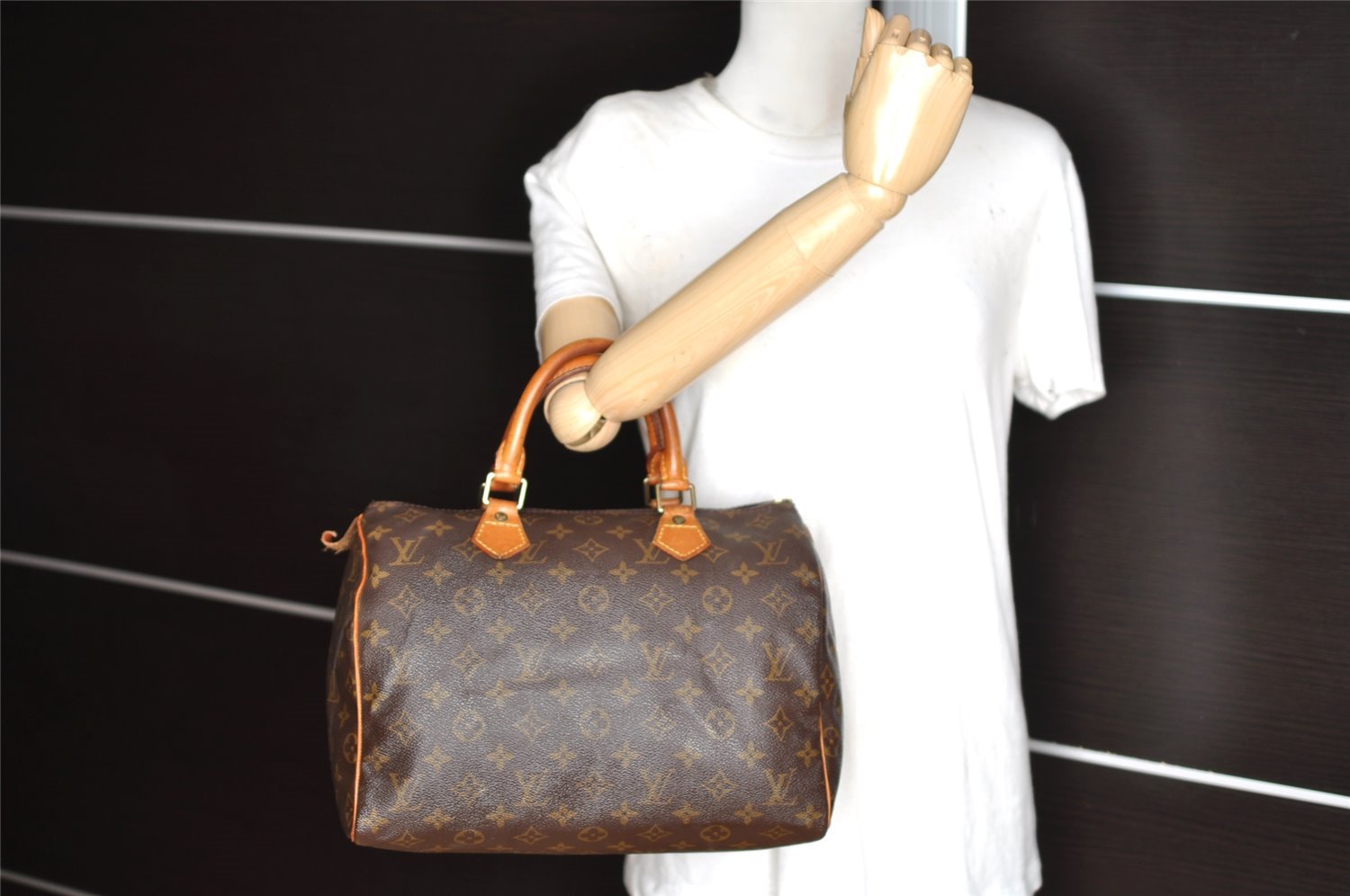 Authentic Louis Vuitton Monogram Speedy 30 Hand Boston Bag M41526 Junk 8844I