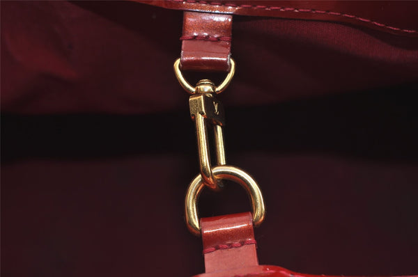 Authentic Louis Vuitton Vernis Wilshire PM Hand Bag Red M93642 LV 8851I