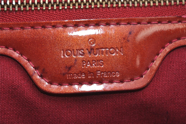 Authentic Louis Vuitton Vernis Wilshire PM Hand Bag Red M93642 LV 8851I