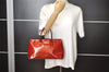 Authentic Louis Vuitton Vernis Wilshire PM Hand Bag Red M93642 LV 8851I