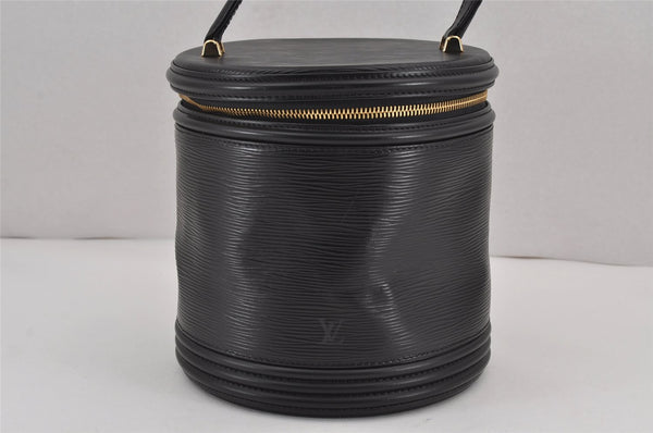 Authentic Louis Vuitton Epi Cannes Cosmetic Hand Bag Purse Black M48032 LV 8854J