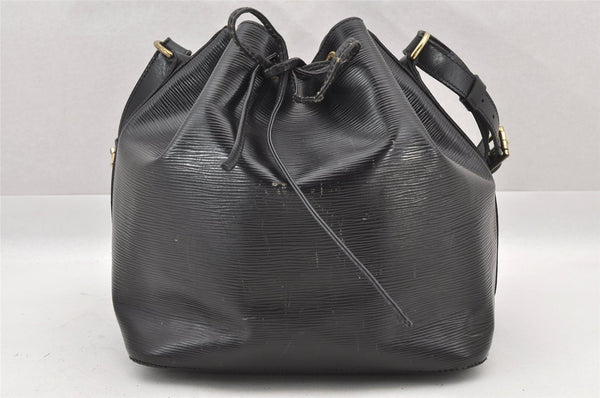 Authentic Louis Vuitton Epi Petit Noe Shoulder Drawstring Bag M59012 Black 8855I