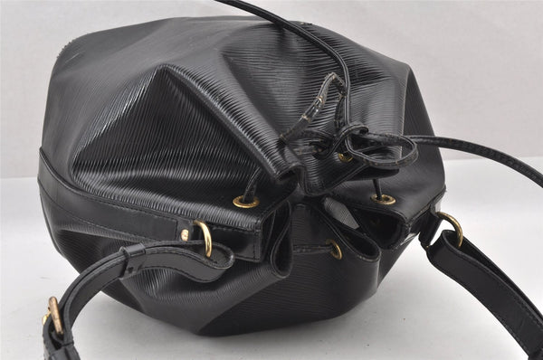 Authentic Louis Vuitton Epi Petit Noe Shoulder Drawstring Bag M59012 Black 8855I