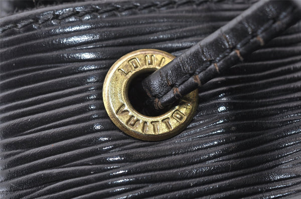 Authentic Louis Vuitton Epi Petit Noe Shoulder Drawstring Bag M59012 Black 8855I