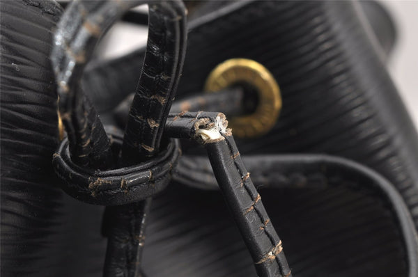 Authentic Louis Vuitton Epi Petit Noe Shoulder Drawstring Bag M59012 Black 8855I