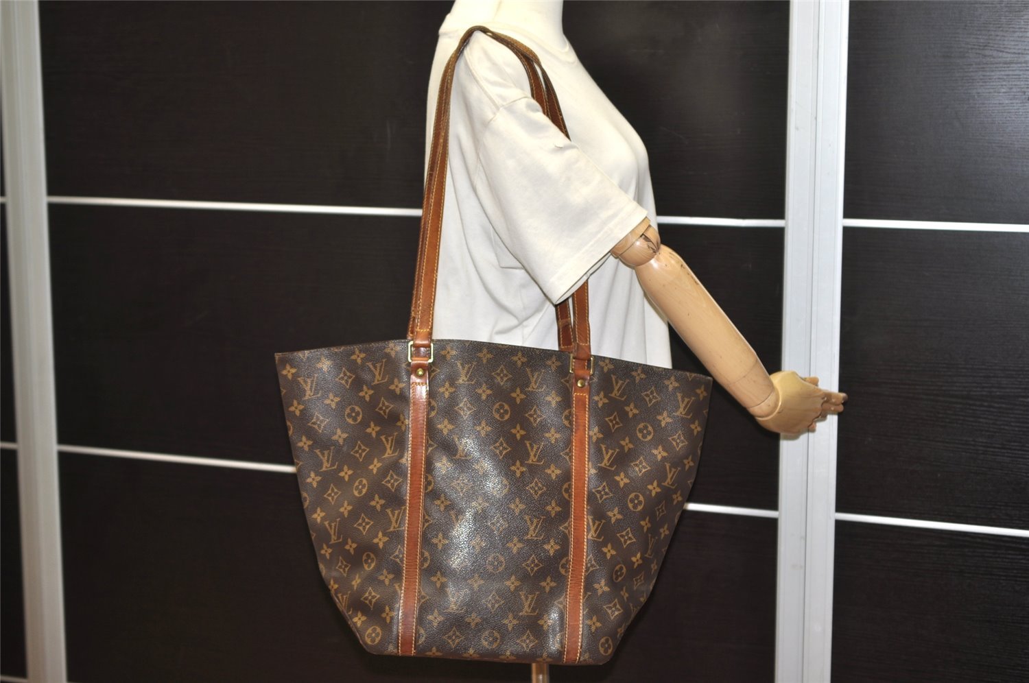 Authentic Louis Vuitton Monogram Sac Shopping PM Tote Bag M51108 LV 8858I