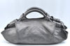 Authentic LOEWE Vintage Anagram Shoulder Hand Bag Purse Leather Gray 8862G