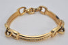 Authentic Christian Dior Rhinestone Chain Bracelet Gold Tone CD 8862K