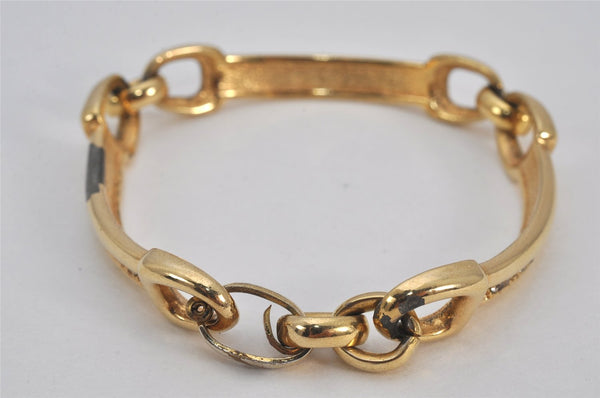 Authentic Christian Dior Rhinestone Chain Bracelet Gold Tone CD 8862K