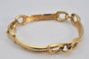 Authentic Christian Dior Rhinestone Chain Bracelet Gold Tone CD 8862K