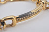 Authentic Christian Dior Rhinestone Chain Bracelet Gold Tone CD 8862K