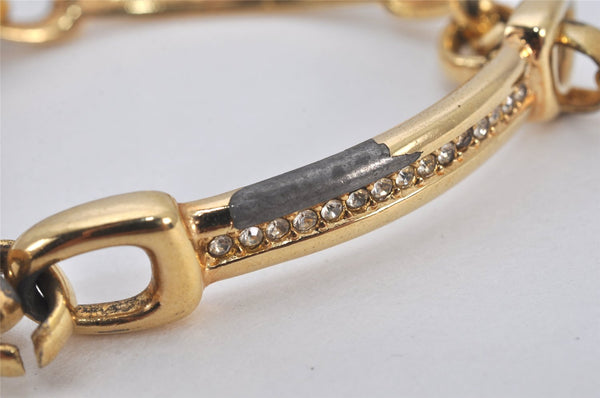 Authentic Christian Dior Rhinestone Chain Bracelet Gold Tone CD 8862K