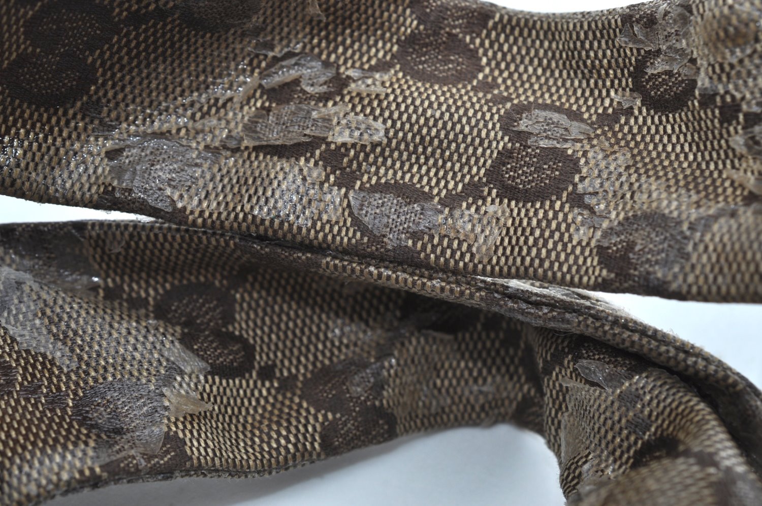 Authentic GUCCI GG Crystal Hysteria Tote Hand Bag PVC Leather 197021 Brown 8863H