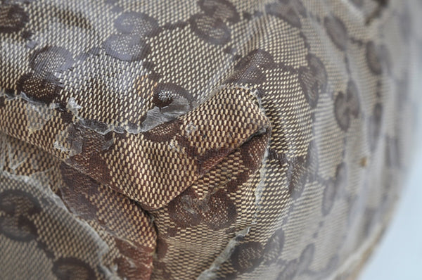 Authentic GUCCI GG Crystal Hysteria Tote Hand Bag PVC Leather 197021 Brown 8863H