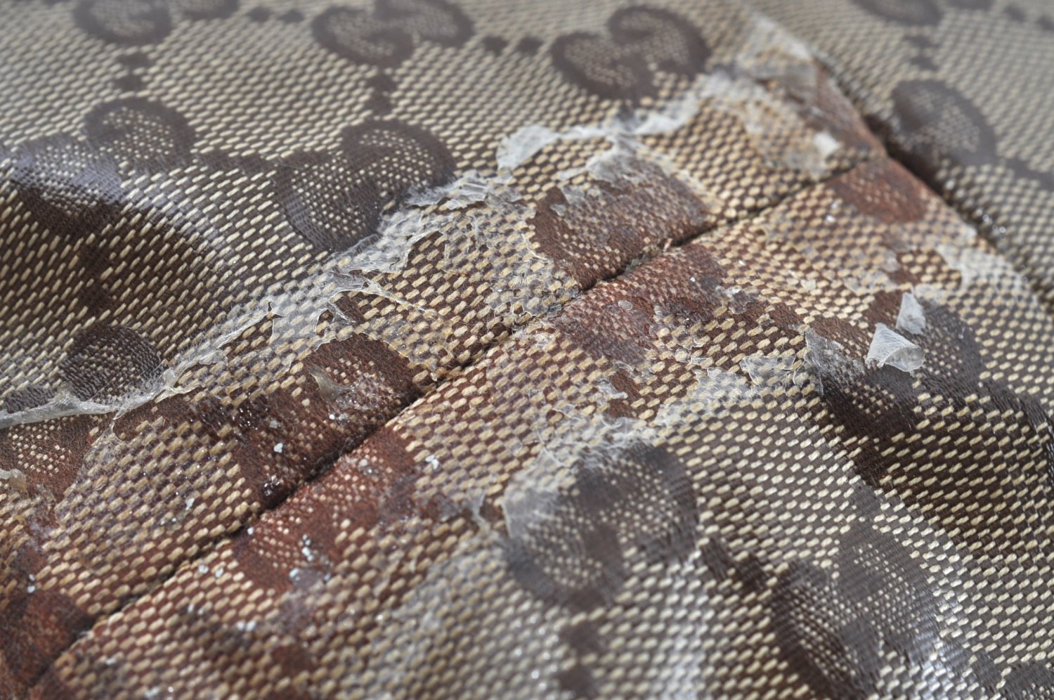 Authentic GUCCI GG Crystal Hysteria Tote Hand Bag PVC Leather 197021 Brown 8863H