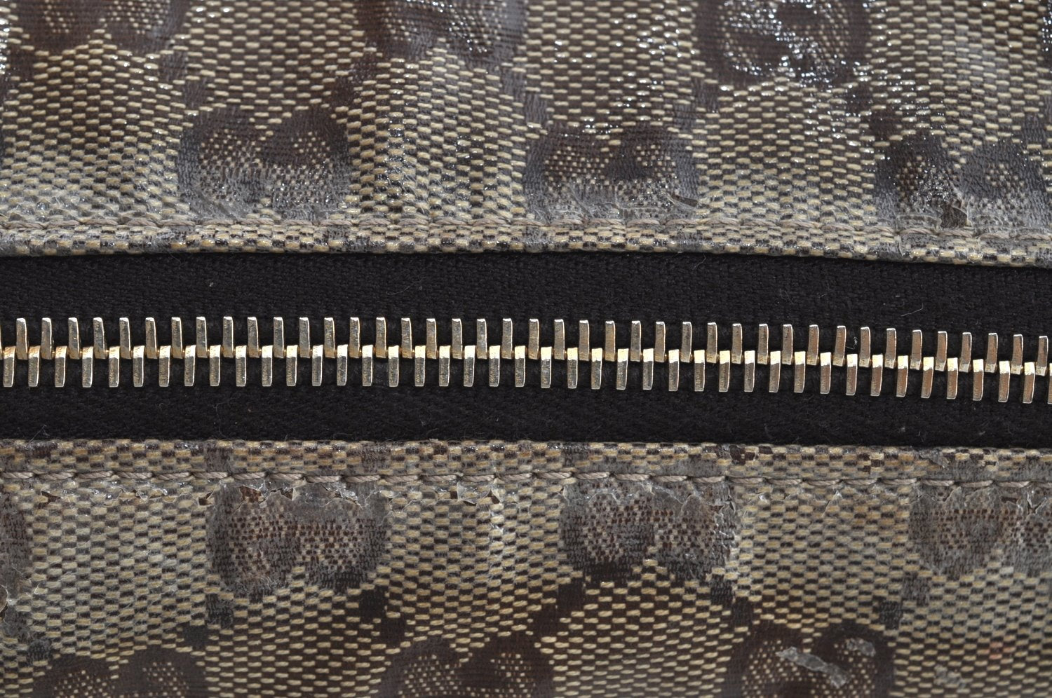 Authentic GUCCI GG Crystal Hysteria Tote Hand Bag PVC Leather 197021 Brown 8863H