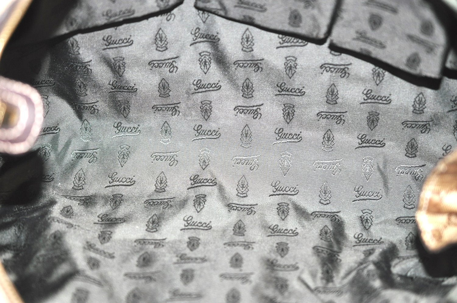 Authentic GUCCI GG Crystal Hysteria Tote Hand Bag PVC Leather 197021 Brown 8863H