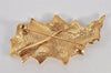 Authentic YVES SAINT LAURENT Rhinestone Leaf Motif Brooch Gold Tone 8863K