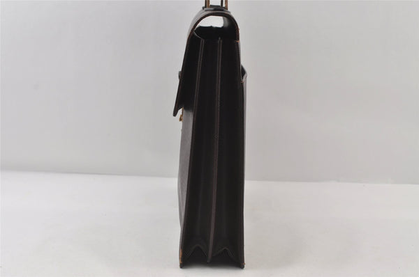 Auth Louis Vuitton Taiga Serviette Moskova Briefcase Purple M30036 Junk 8864I