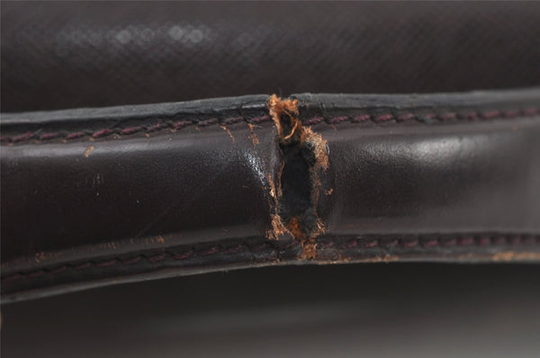 Auth Louis Vuitton Taiga Serviette Moskova Briefcase Purple M30036 Junk 8864I