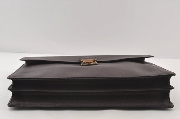 Auth Louis Vuitton Taiga Serviette Moskova Briefcase Purple M30036 Junk 8864I