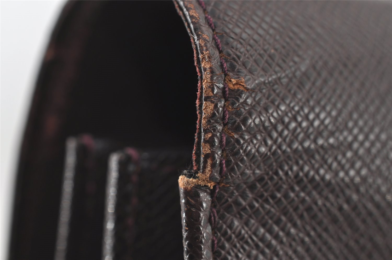 Auth Louis Vuitton Taiga Serviette Moskova Briefcase Purple M30036 Junk 8864I