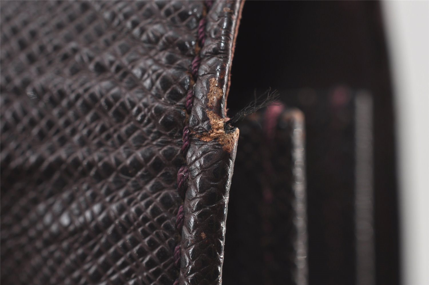 Auth Louis Vuitton Taiga Serviette Moskova Briefcase Purple M30036 Junk 8864I