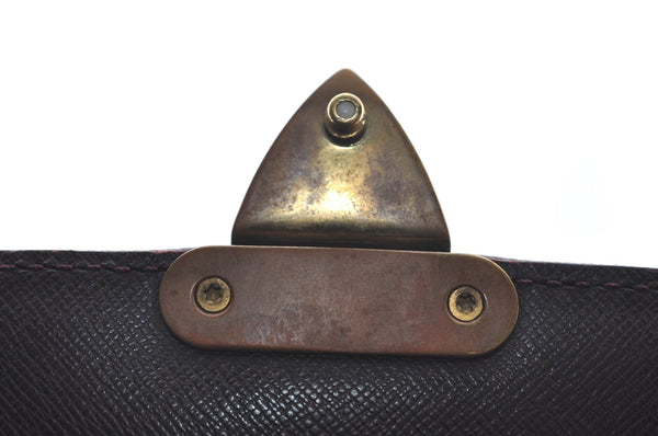 Auth Louis Vuitton Taiga Serviette Moskova Briefcase Purple M30036 Junk 8864I