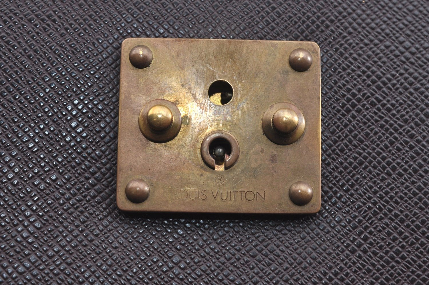 Auth Louis Vuitton Taiga Serviette Moskova Briefcase Purple M30036 Junk 8864I