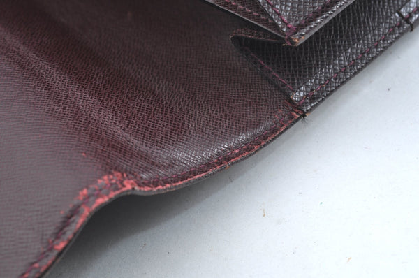 Auth Louis Vuitton Taiga Serviette Moskova Briefcase Purple M30036 Junk 8864I