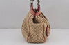 Authentic GUCCI Diamante Sukey Tote Bag Canvas Leather 211944 Brown 8865J