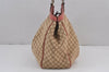 Authentic GUCCI Diamante Sukey Tote Bag Canvas Leather 211944 Brown 8865J