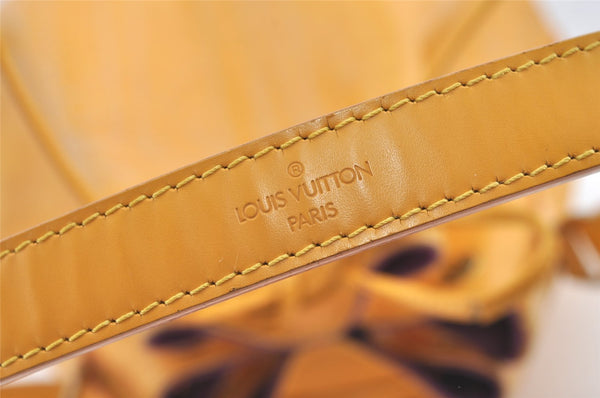 Authentic Louis Vuitton Epi Petit Noe Drawstring Bag Yellow M44109 LV 8866J