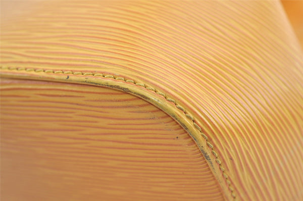 Authentic Louis Vuitton Epi Petit Noe Drawstring Bag Yellow M44109 LV 8866J