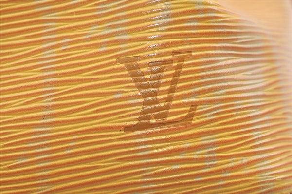 Authentic Louis Vuitton Epi Petit Noe Drawstring Bag Yellow M44109 LV 8866J