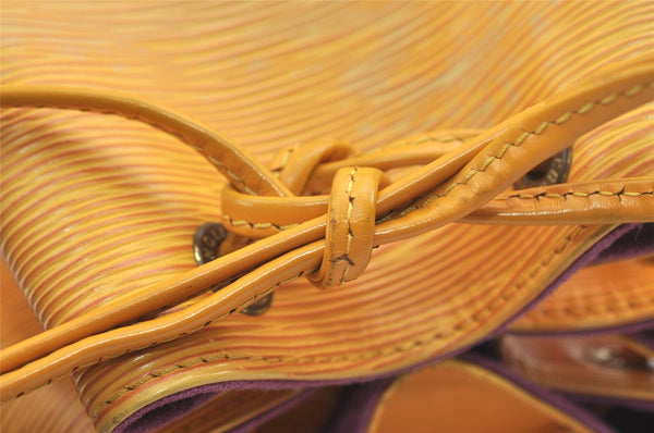 Authentic Louis Vuitton Epi Petit Noe Drawstring Bag Yellow M44109 LV 8866J