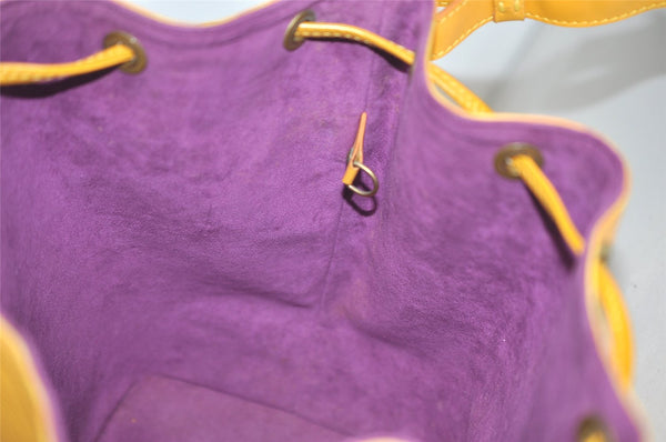 Authentic Louis Vuitton Epi Petit Noe Drawstring Bag Yellow M44109 LV 8866J