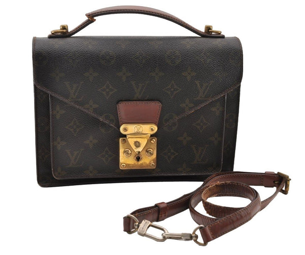Authentic Louis Vuitton Monogram Monceau 2Way Shoulder Hand Bag M51187 LV 8869I