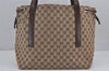 Authentic GUCCI Vintage Shoulder Tote Bag GG Canvas Leather 30501 Brown 8869J