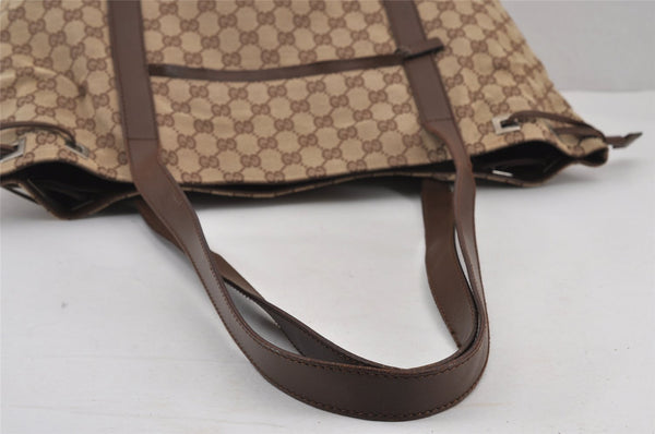 Authentic GUCCI Vintage Shoulder Tote Bag GG Canvas Leather 30501 Brown 8869J